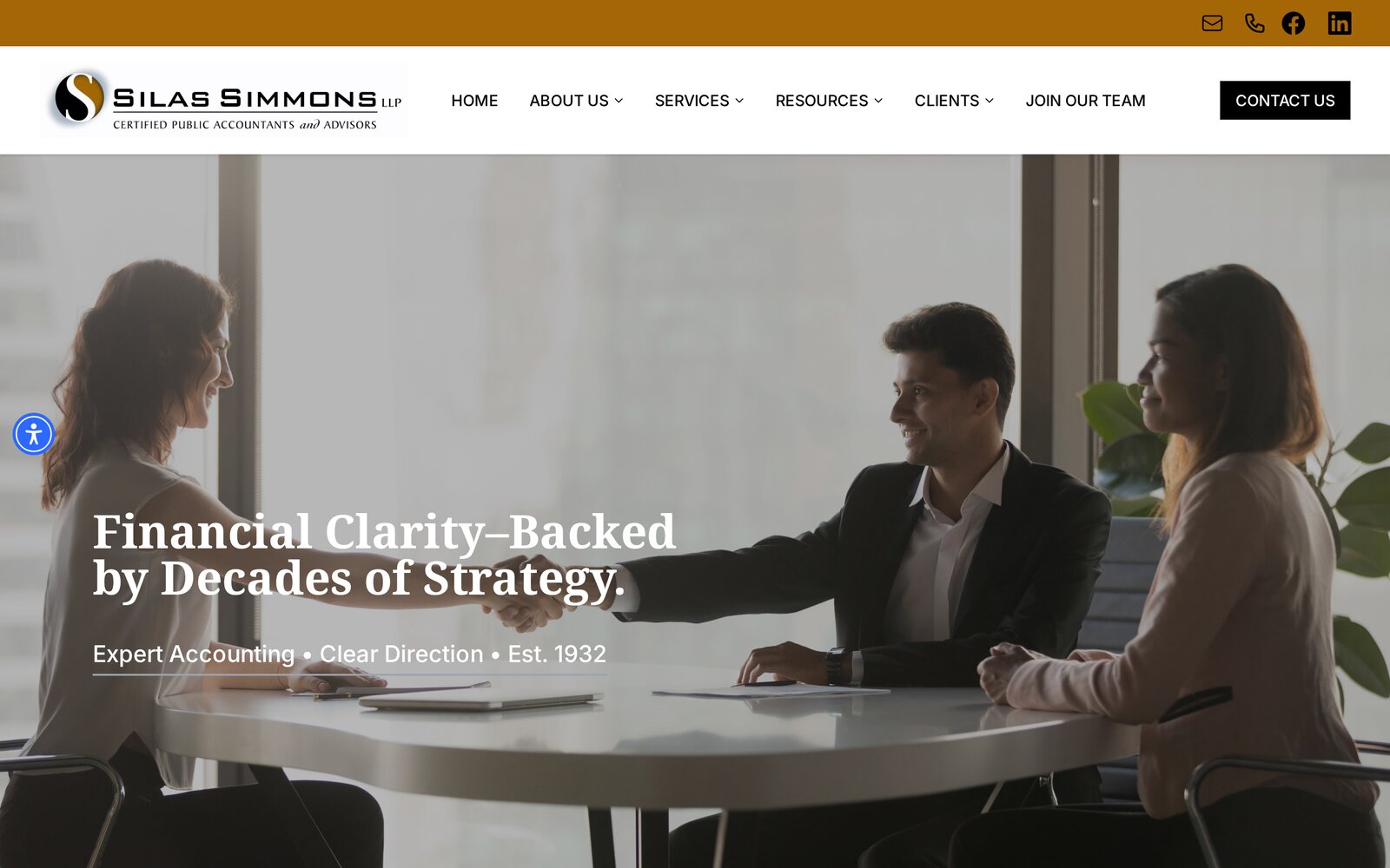 Screenshot of the current Silas Simmons, LLP website